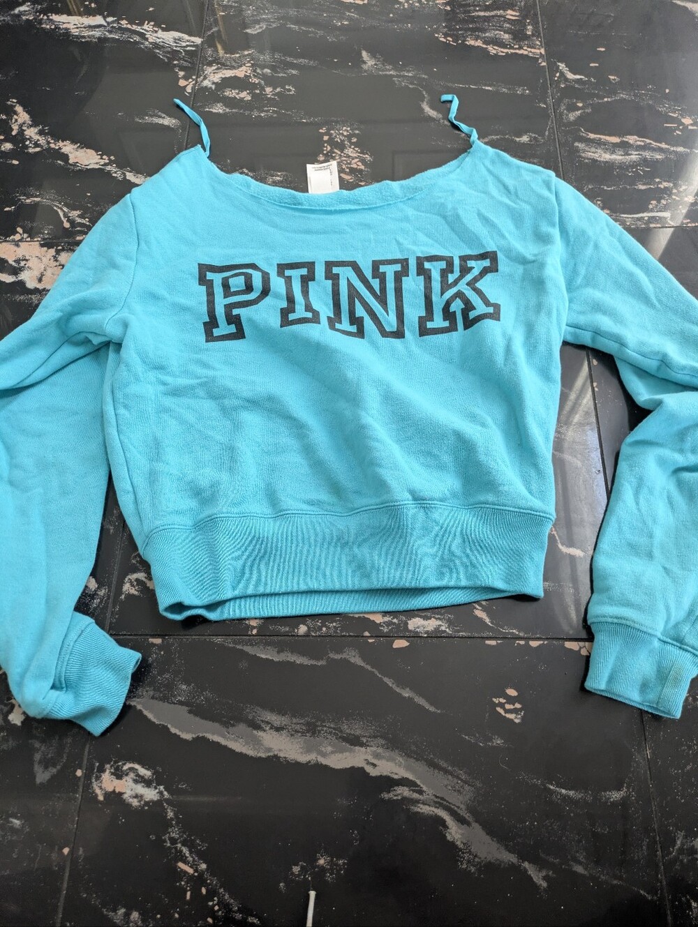 Victoria's Secret PINK Blue Cropped Sweater Size XS